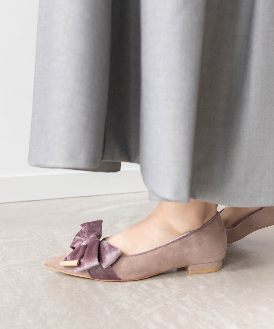 SALE】ベロアリボンフラットシューズRANDA公式サイト