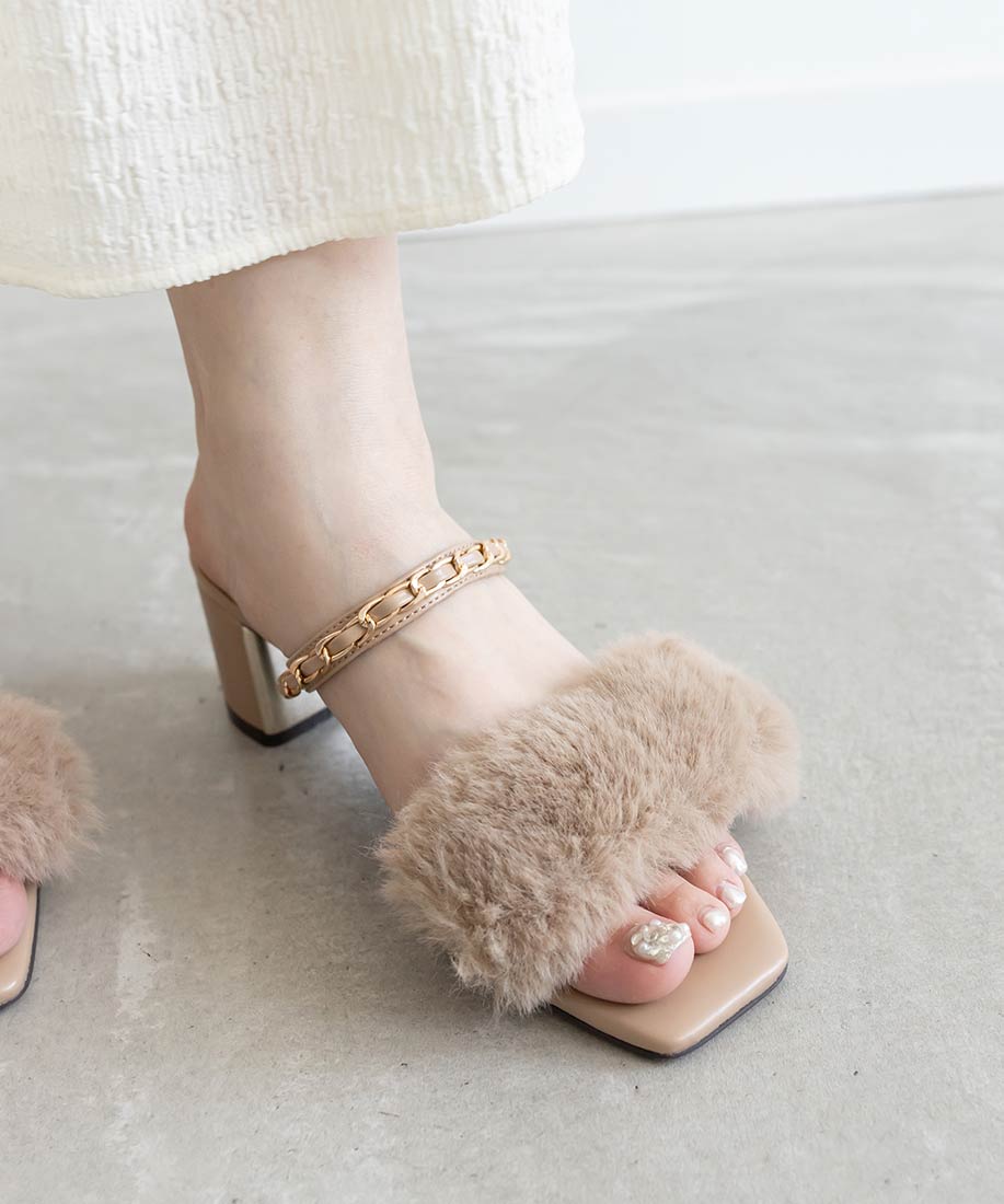 SALE】2WAY ファーベルトミュールサンダルRANDA公式サイト