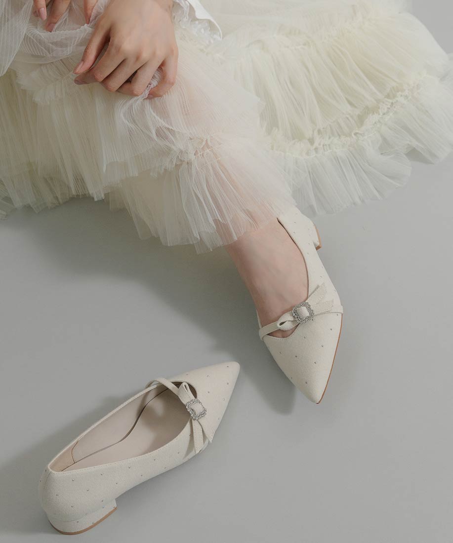 SALE】3E幅広 ビジューパーツフラットパンプスRANDA公式サイト