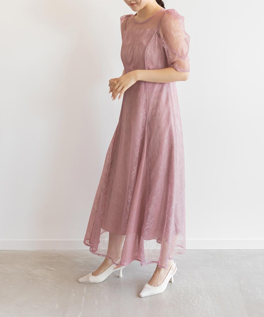 SALE】総レース切り替えパイピングワンピースRANDA公式サイト