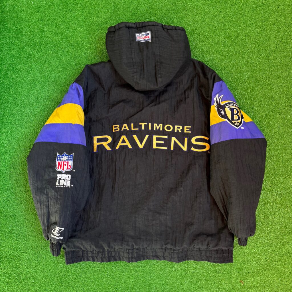 90's Baltimore Ravens NFL Logo Athletic Heavyweight Winter Jacket