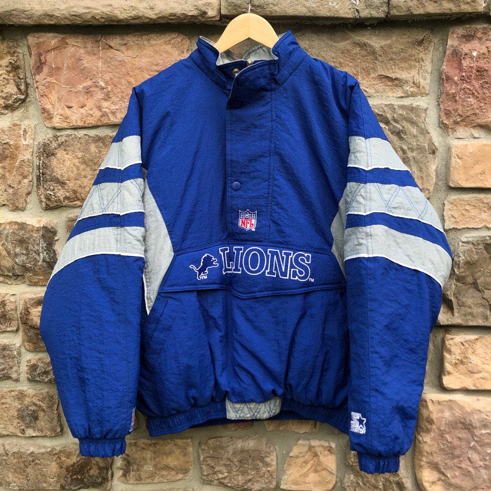 90's Detroit Lions Starter NFL Pullover Jacket Size XL – Rare VNTG