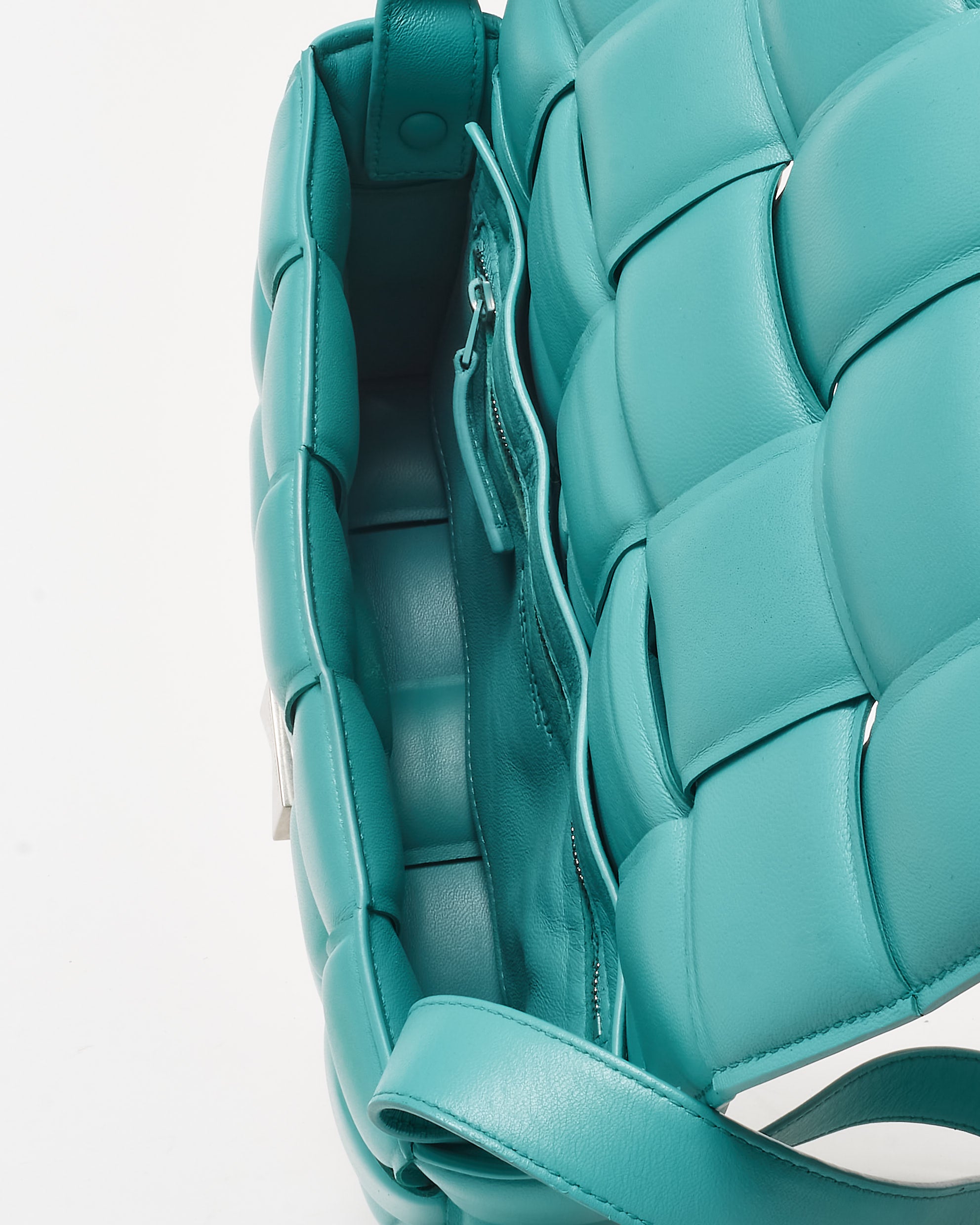 Buy Bottega Veneta Turquoise Blue Leather Padded Cassette