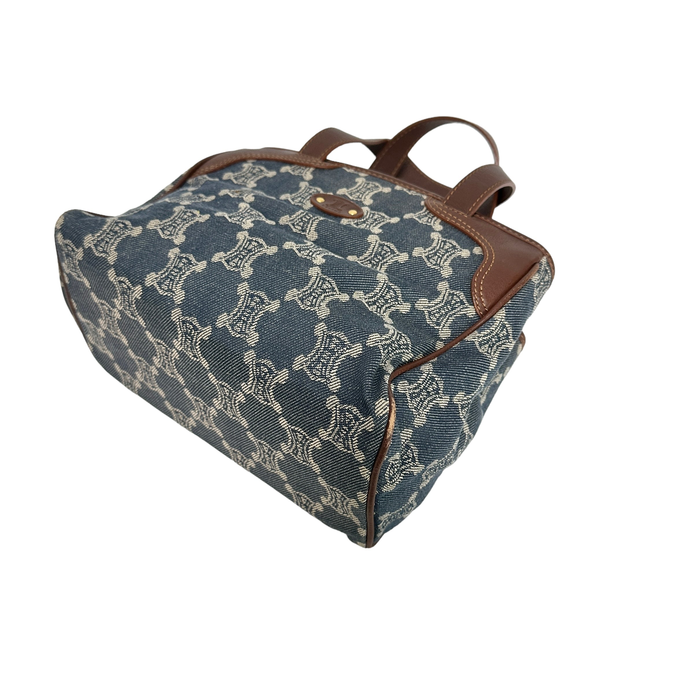 CELINE セリーヌ マカダム デニム ハンドバッグ