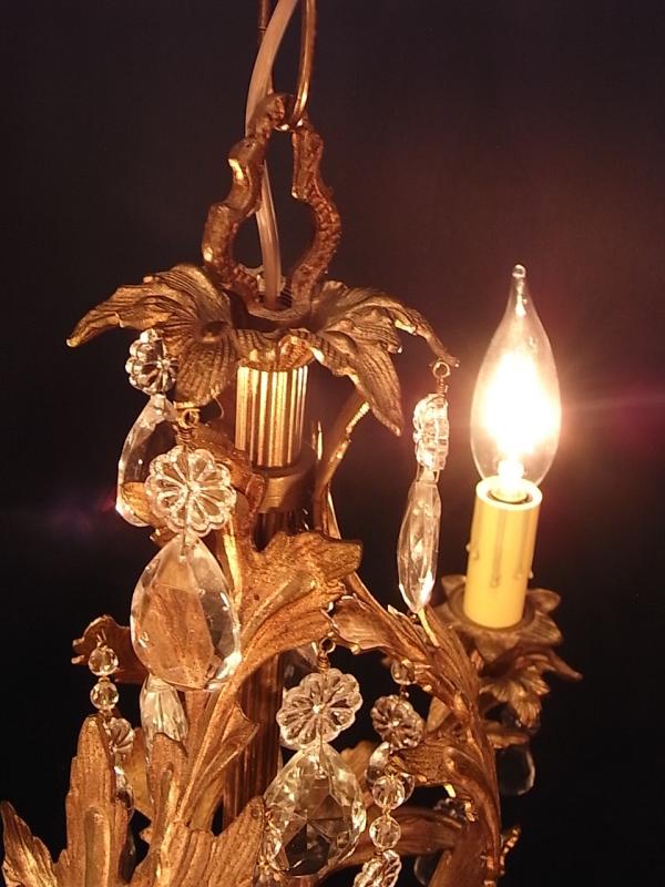 インテリア照明、玄関照明、アンティークフランスシャンデリア、真鍮