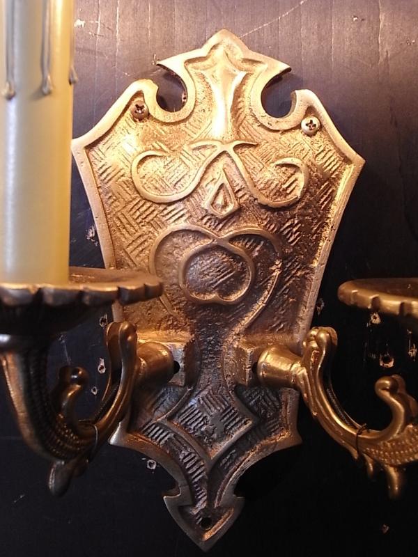 フランス製真鍮ブラケット、壁ブラケット照明、ウォールランプ、ライト