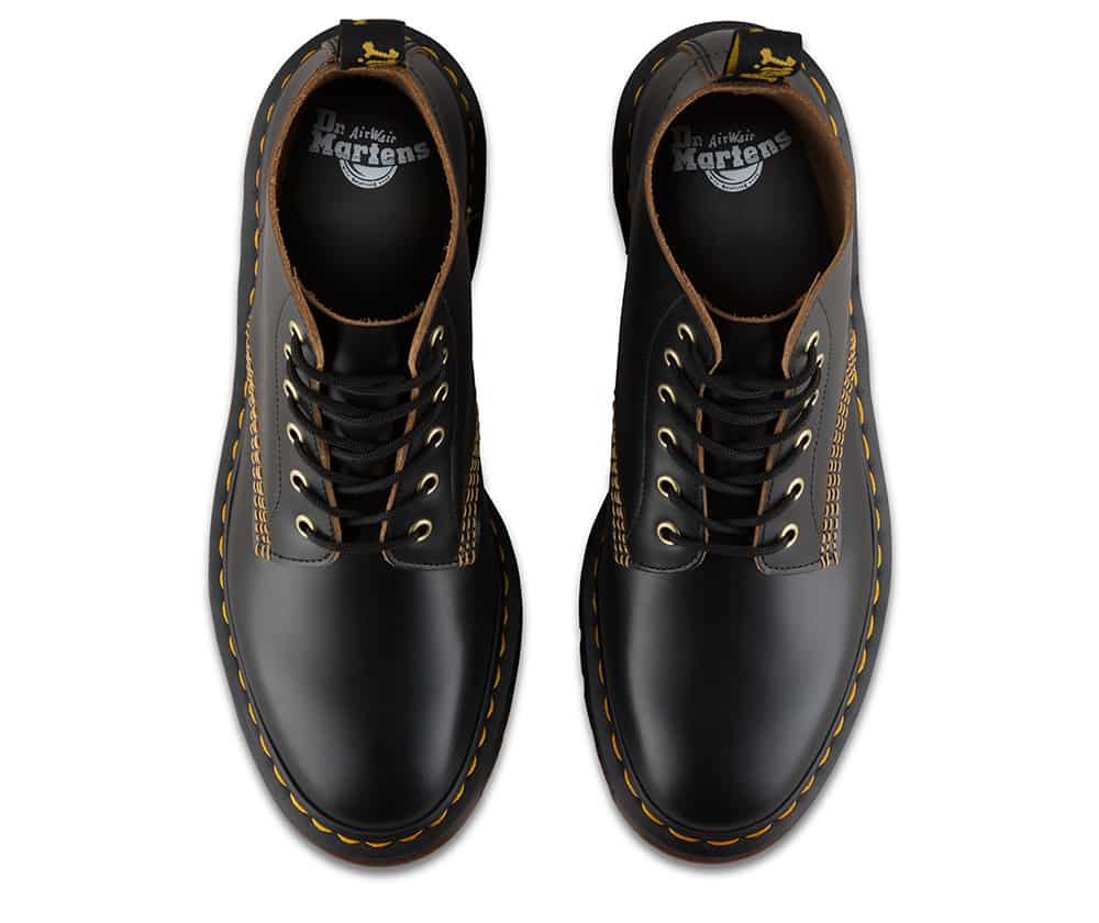 Dr. Martens 101 Black Vintage Smooth 6-Eye Boot – Red Zone