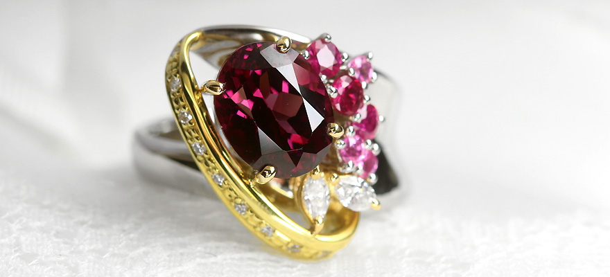 ロードライトガーネット 3.49ct ルビー＆ピンクサファイア
