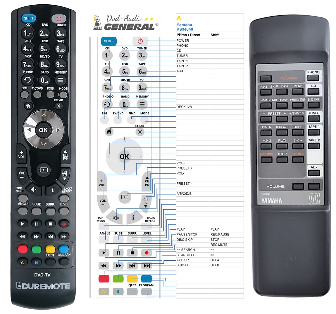 YAMAHA VS34840 - compatible General-branded remote control - $17.4