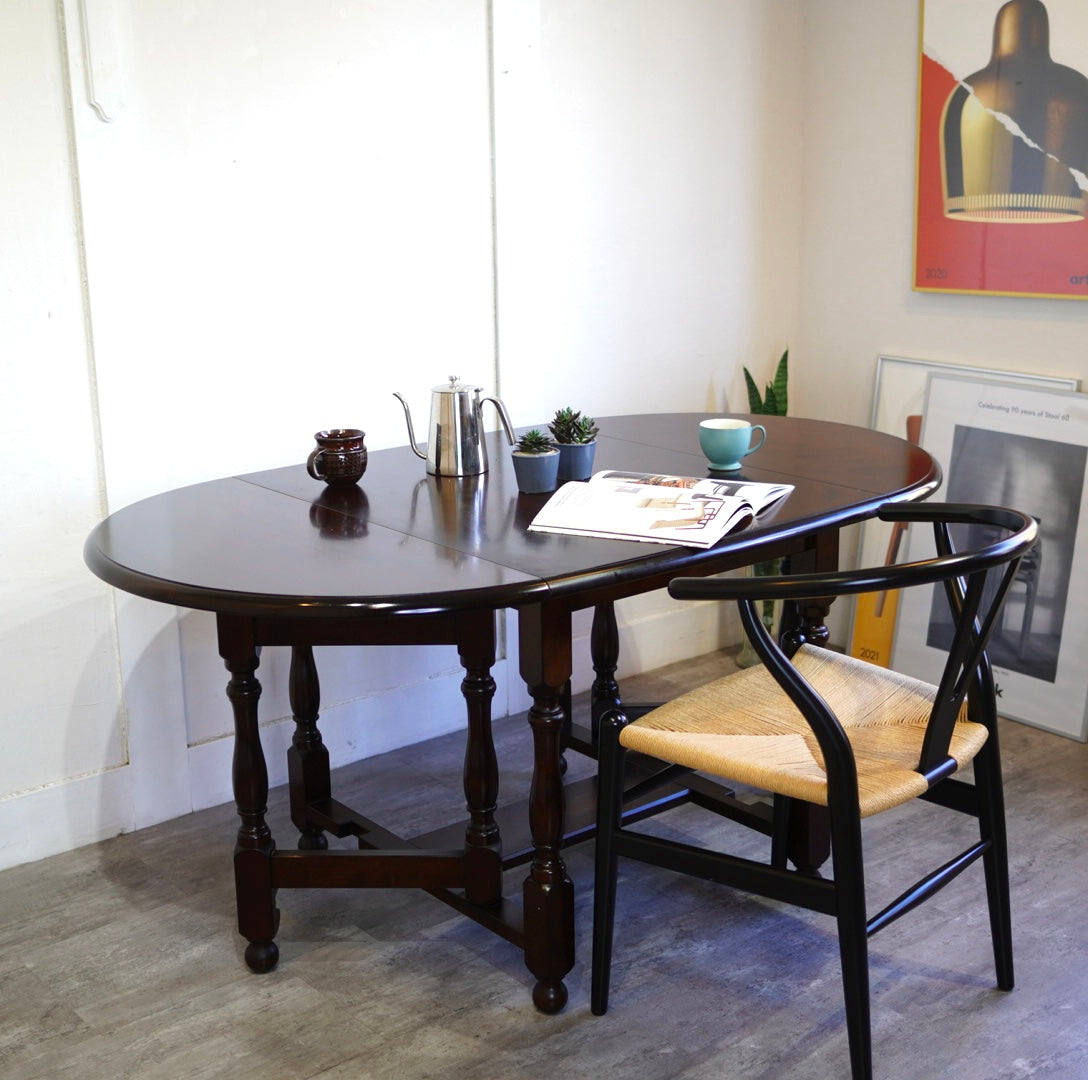 松本民芸家具 M型 楕円 バタフライテーブル 国産 ミズメサクラ