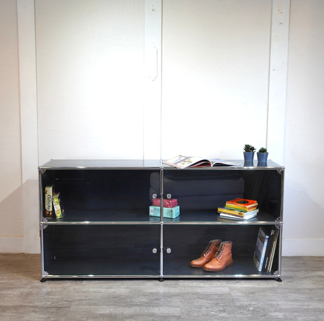 USMハラー / USM Haller モジュラーキャビネット 2列2段 ガラスドア