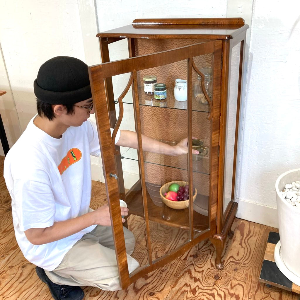 英国アンティーク 飾り棚 ディスプレイキャビネット コレクション