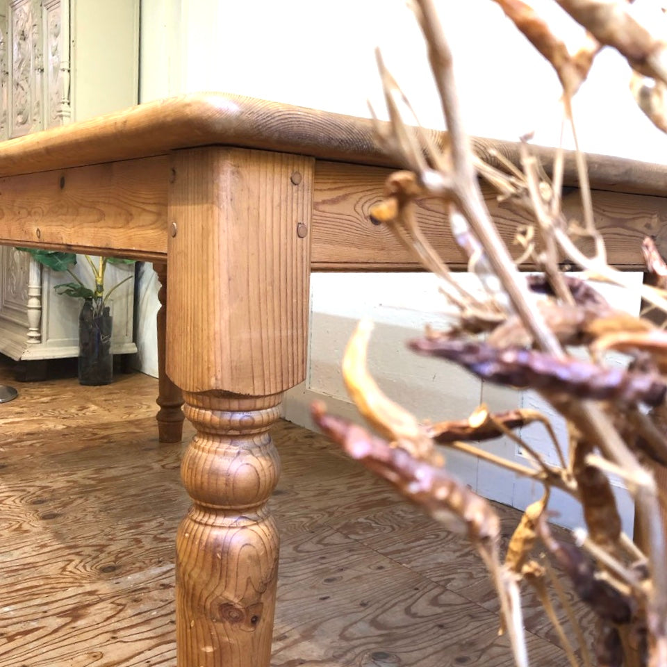 パイン無垢材 ダイニングテーブル W182 ヴィンテージ 中古 多人数 大