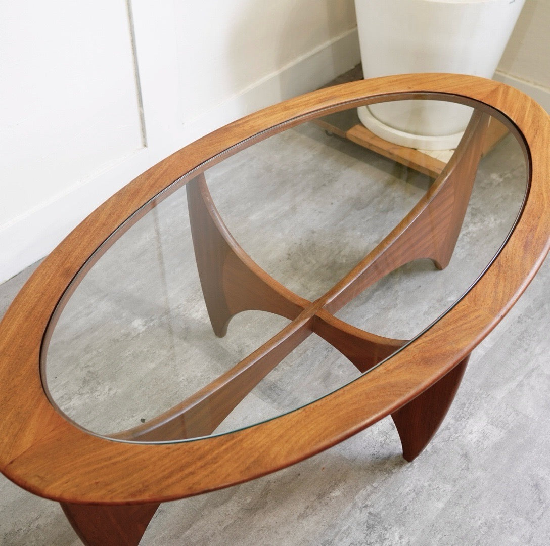 G-PLAN】 ガラスコーヒーテーブル オーバル イギリス家具 G-PLAN