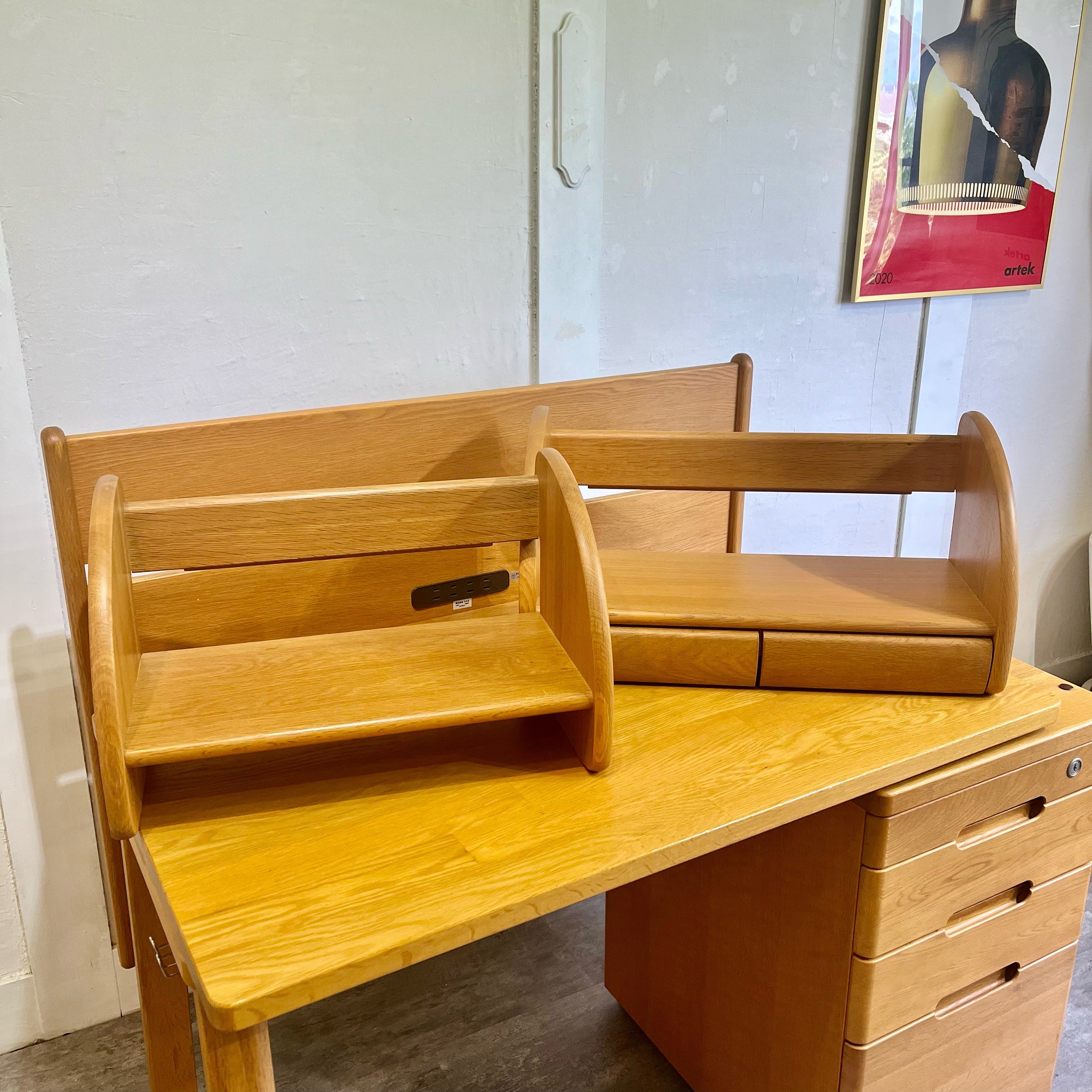 コスガ / KOSUGA 学習机 ナラ材 勉強机 デスク 小学生 組み換え ワゴン付き