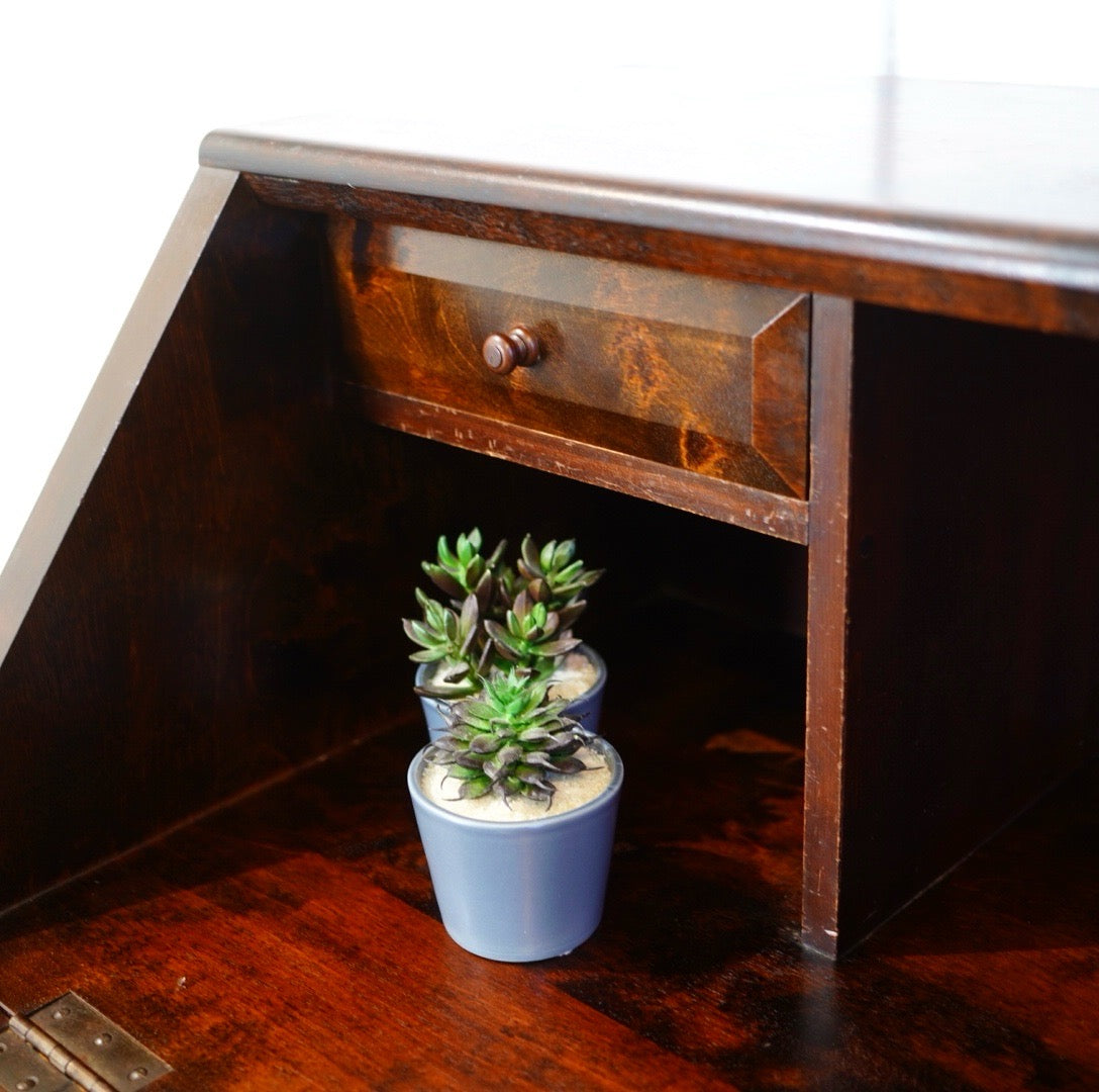 松本民芸家具 T型ライティングビューロー 文机 中古 本棚 古民家