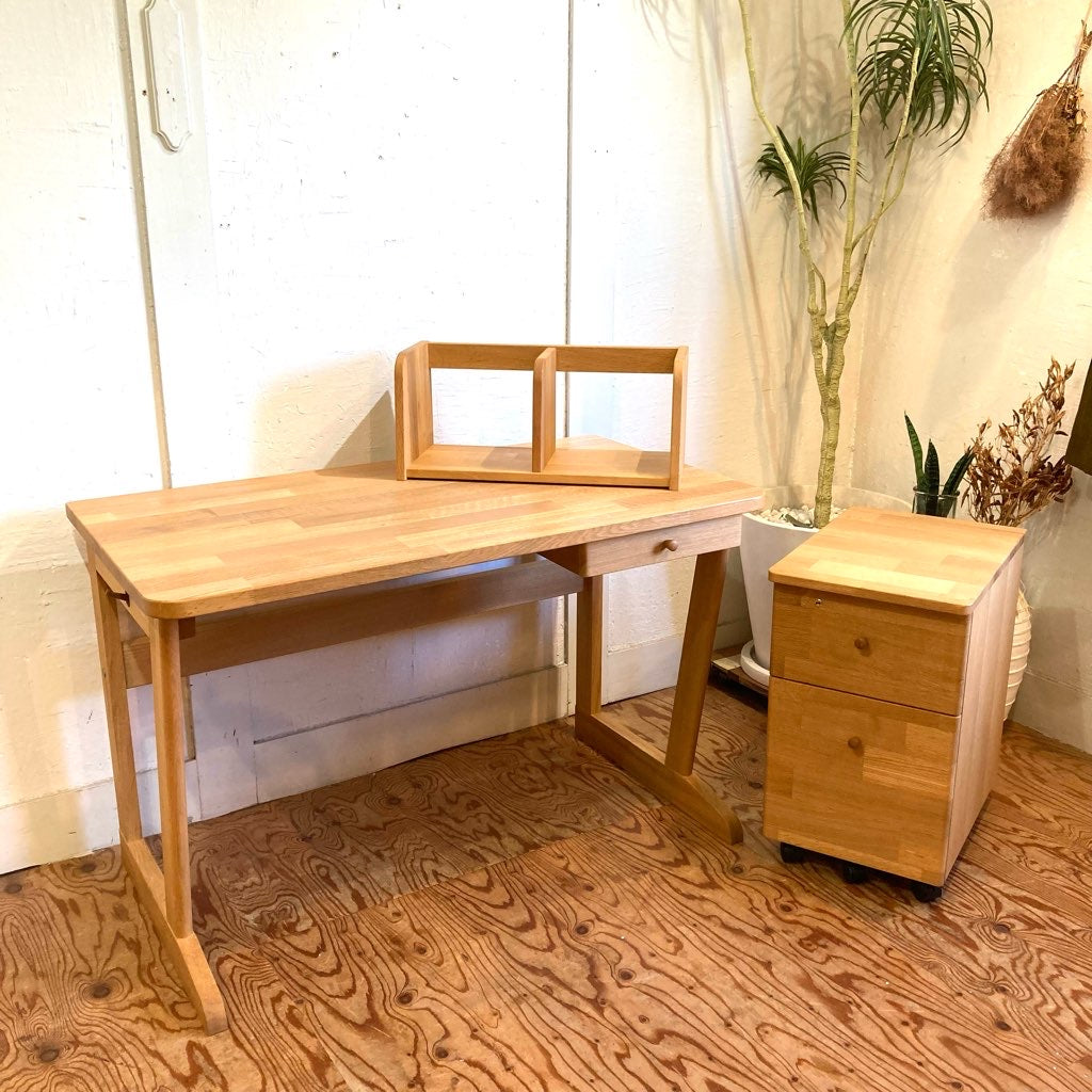 飛騨産業 エコパッチ デスクセット 勉強机 3点set 中古 hida キツツキ