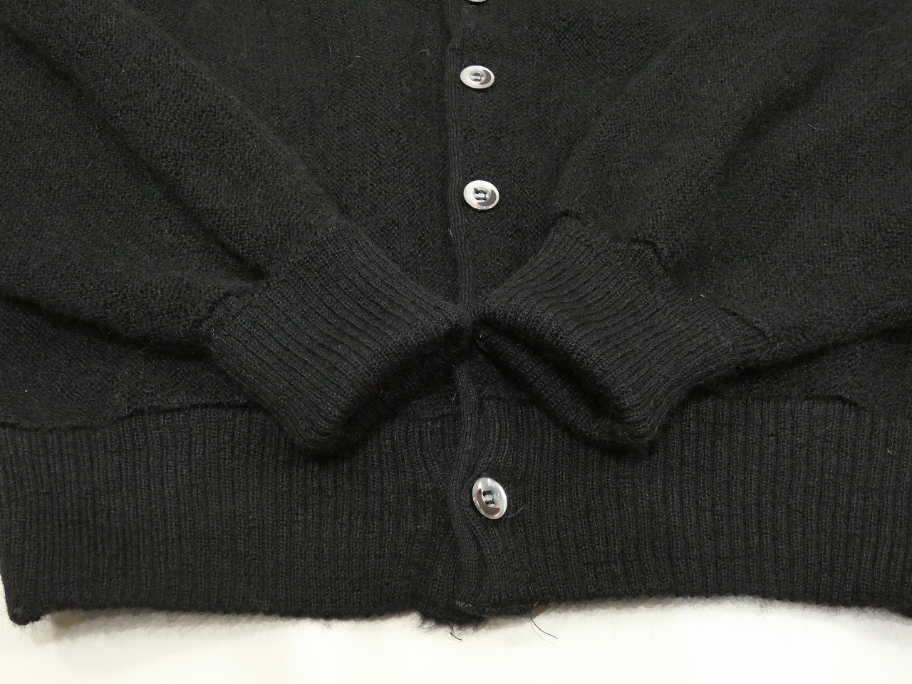 60s Barclay BLACK ALPACA WOOL CARDIGAN - RICUR