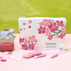 完売】桜ひらり クリアポーチ｜ポーチ｜在庫対応ノベルティ（名入れ等