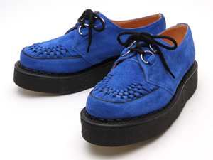 ジョージコックス3588ロイヤルブルースエード ブラックインターレース