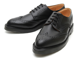 ジョージコックス15014ブラックレザー ウイングチップ／ROCK SHOES COMPANY