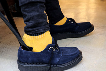 ジョージコックスBINGLEY ネイビースエード（No.5コルゲートソール