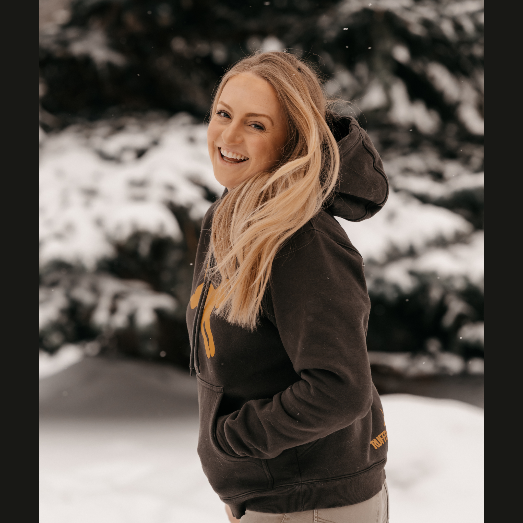 Ruffdog FOX Unisex Hoodie – Espresso with Gold Logo | Dog Trainer Hood