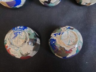 松井 康成 作『翠瓷 練上 組盃』 ｜骨董品買取 緑和堂