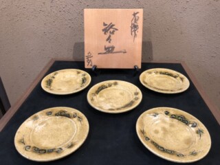 鈴木 五郎 作『黄瀬戸 銘々皿』 ｜骨董品買取 緑和堂
