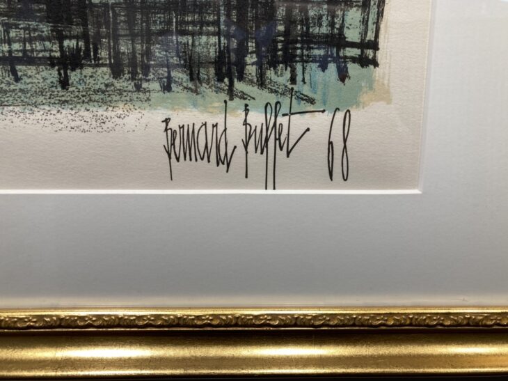 ベルナール・ビュッフェ作 『サンマルタン橋 リトグラフ』 ｜骨董品