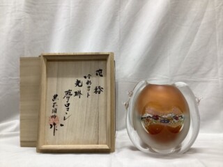 黒木国昭 作 花器 金彩カット 『光琳 夢ロマン』 ｜骨董品買取 緑和堂