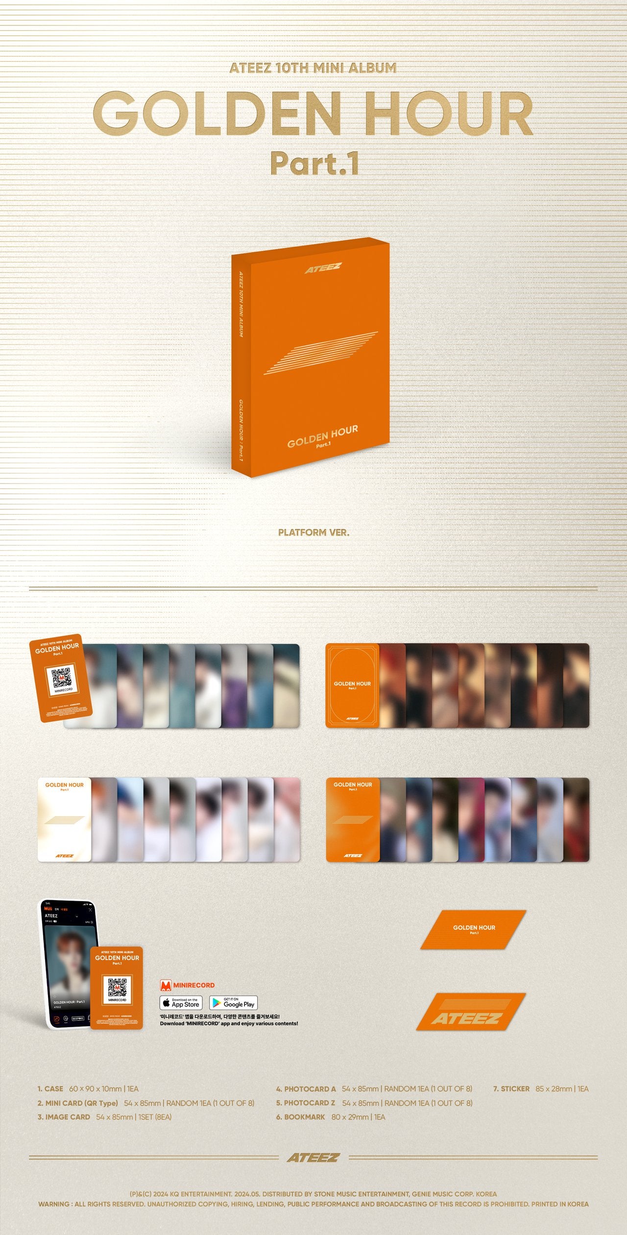TOKTOQ GIFT EVENT] ATEEZ - Golden Hour : Part.1 FULL SET VER (PRE