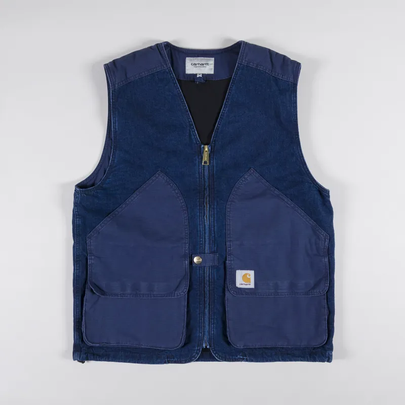 Carhartt WIP Mens Alma Vest Blue Denim Gilet