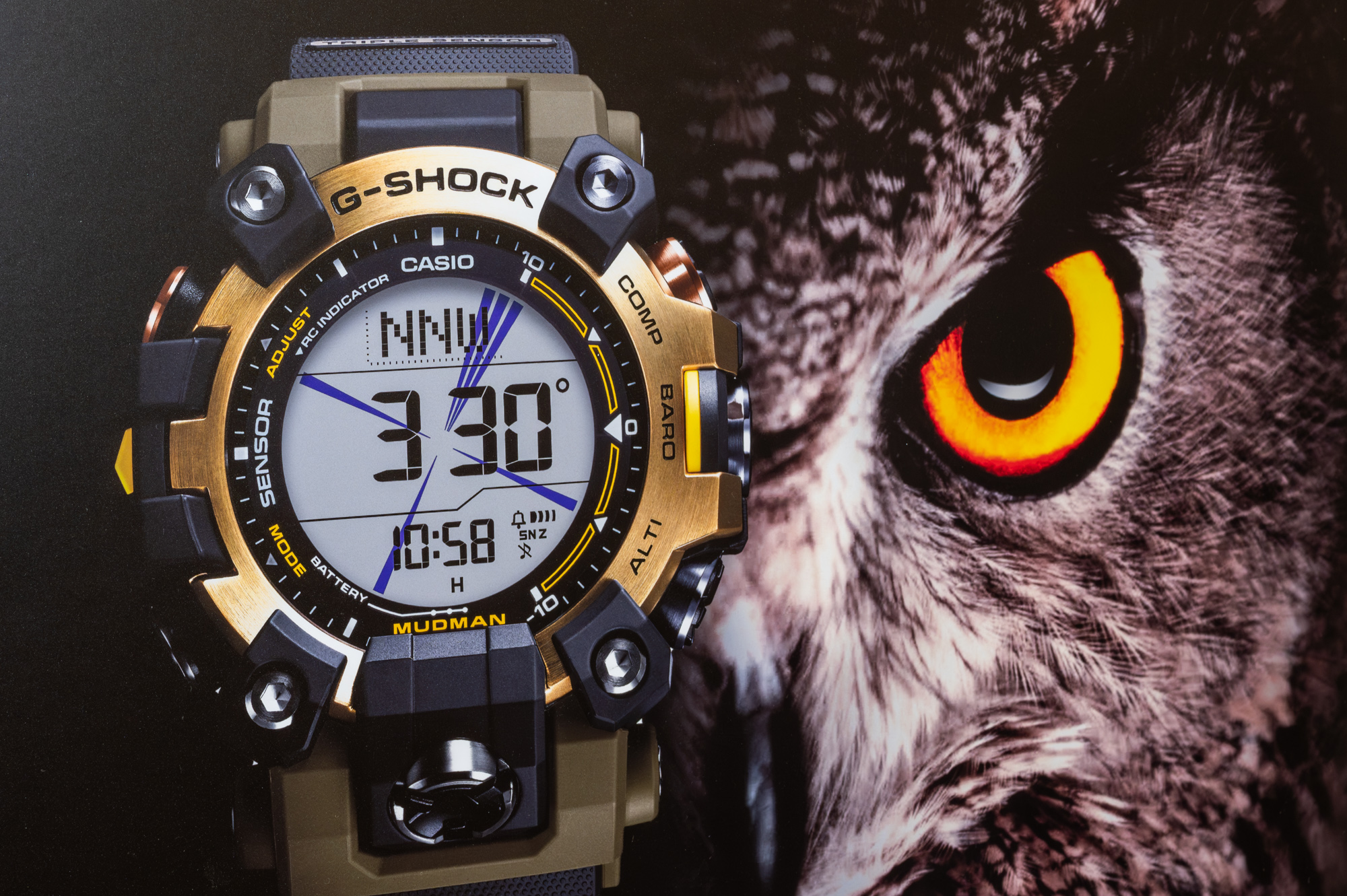 G-SHOCK、「マッドマン」シマフクロウがモチーフのコラボモデル