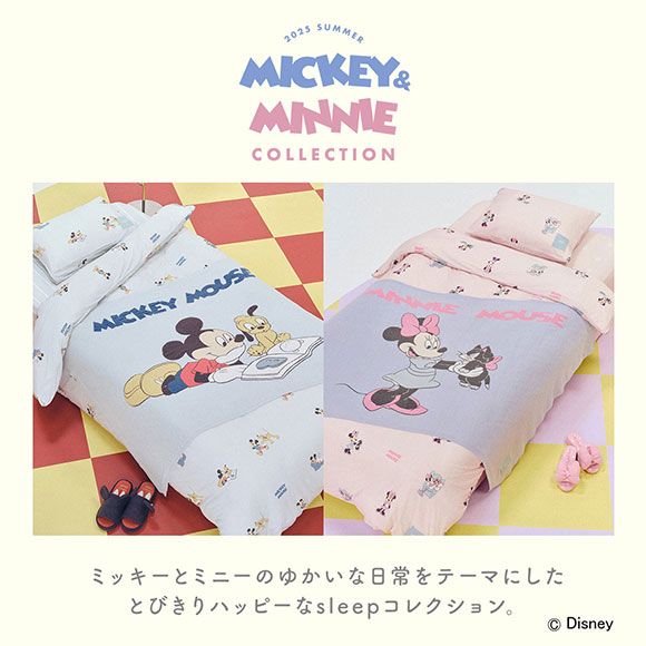ジェラートピケ スリープ ディズニー Mickey&Minnie ジャガードハーフ