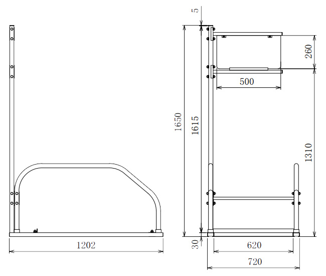 カートサインポール（カートロックキーのご利用方法・大）H1615mm