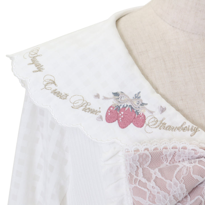 USED】ストロベリー刺繍セーラーリブブラウス | LIZ LISA | ロリータ