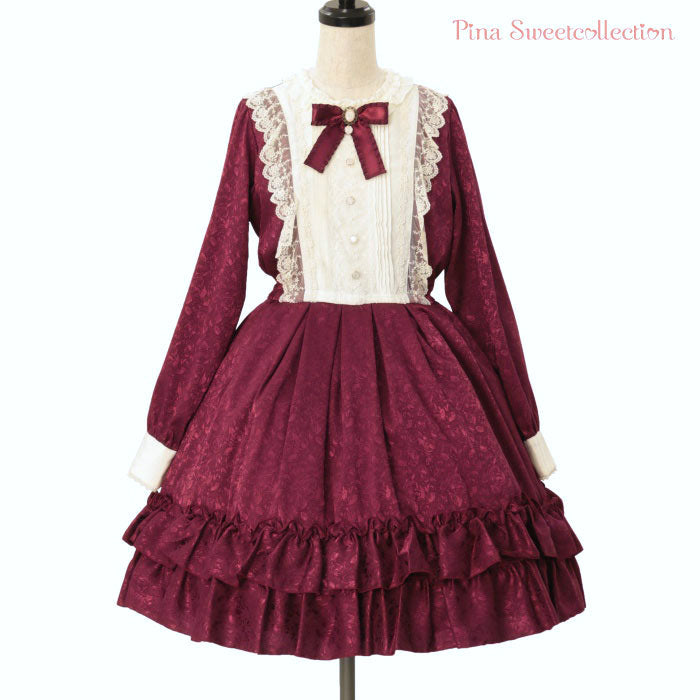 ローズジャガードワンピース【長袖】 | Pina sweetcollection