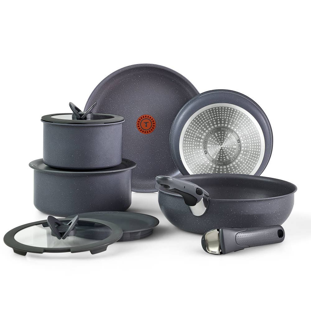 Ingenio Essentials Nonstick 11-Piece Cookware Set - Grey Granite
