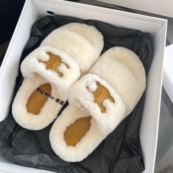 セリーヌ ブランド ファー サンダル ふわもこ CELINE ファースリッパ