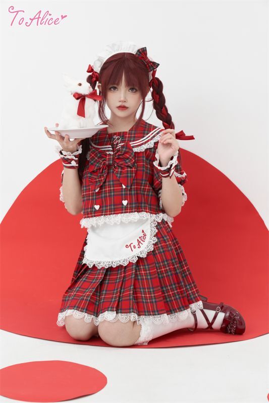 ToAlice】S3008【DC】フリルチェックリボンカチューシャ【50％OFF
