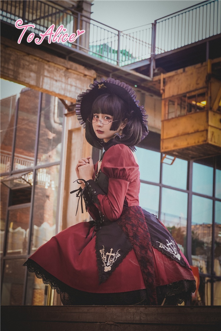 BlackShamrock】F24ローズクロス小悪魔ワンピース【特価:4800円