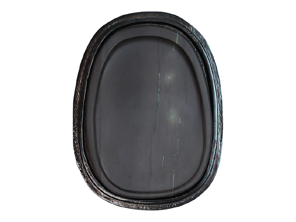 たまご中国 書道具 端渓硯 圓硯 唐木蓋付 C 7575 たまご中国 書 【