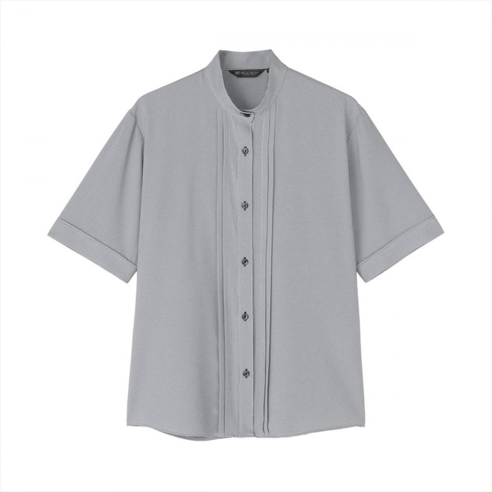 COFREX】 スタンド ピンタックブラウス 五分袖 レディースデザイン