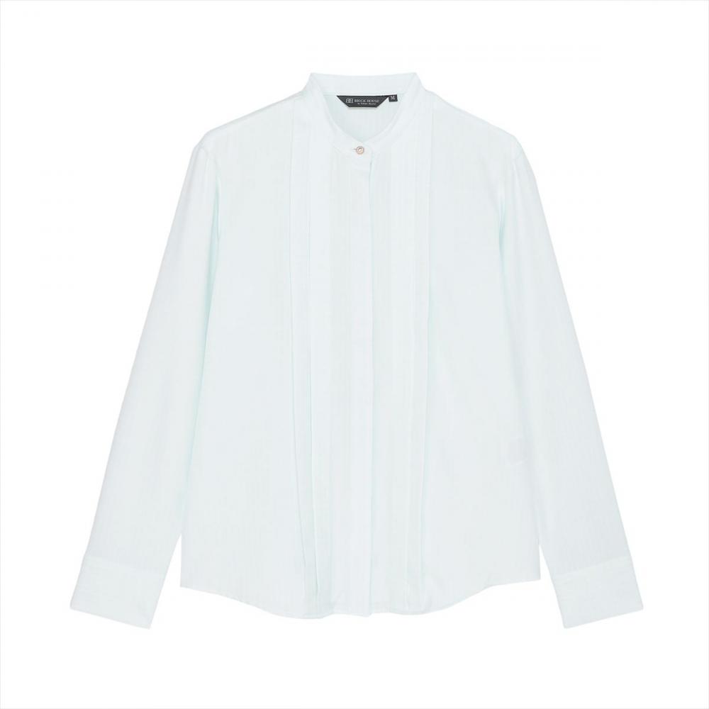 COFREX】 スタンド ビジューブラウス 長袖 レディースデザインシャツ(S