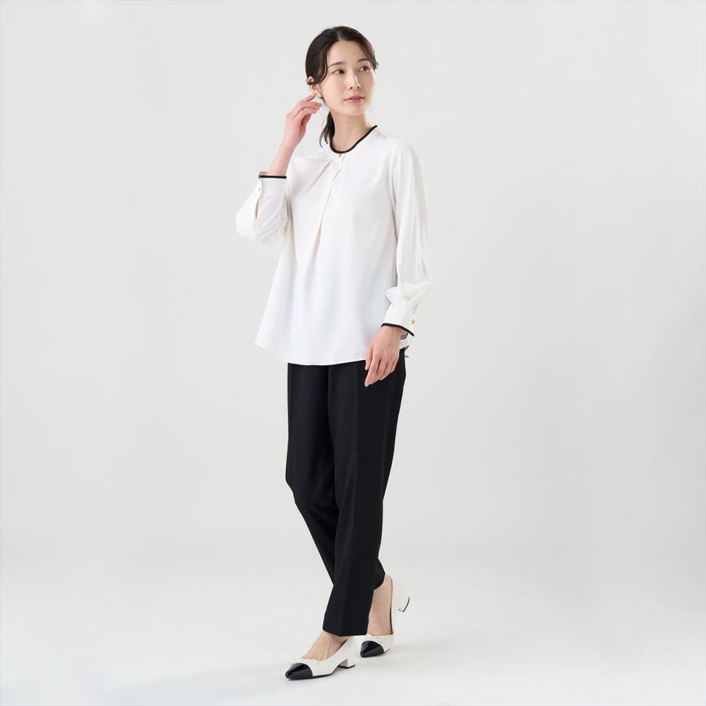 極美品 セオリー 長袖 ジョーゼット タイブラウス アイス 極美品