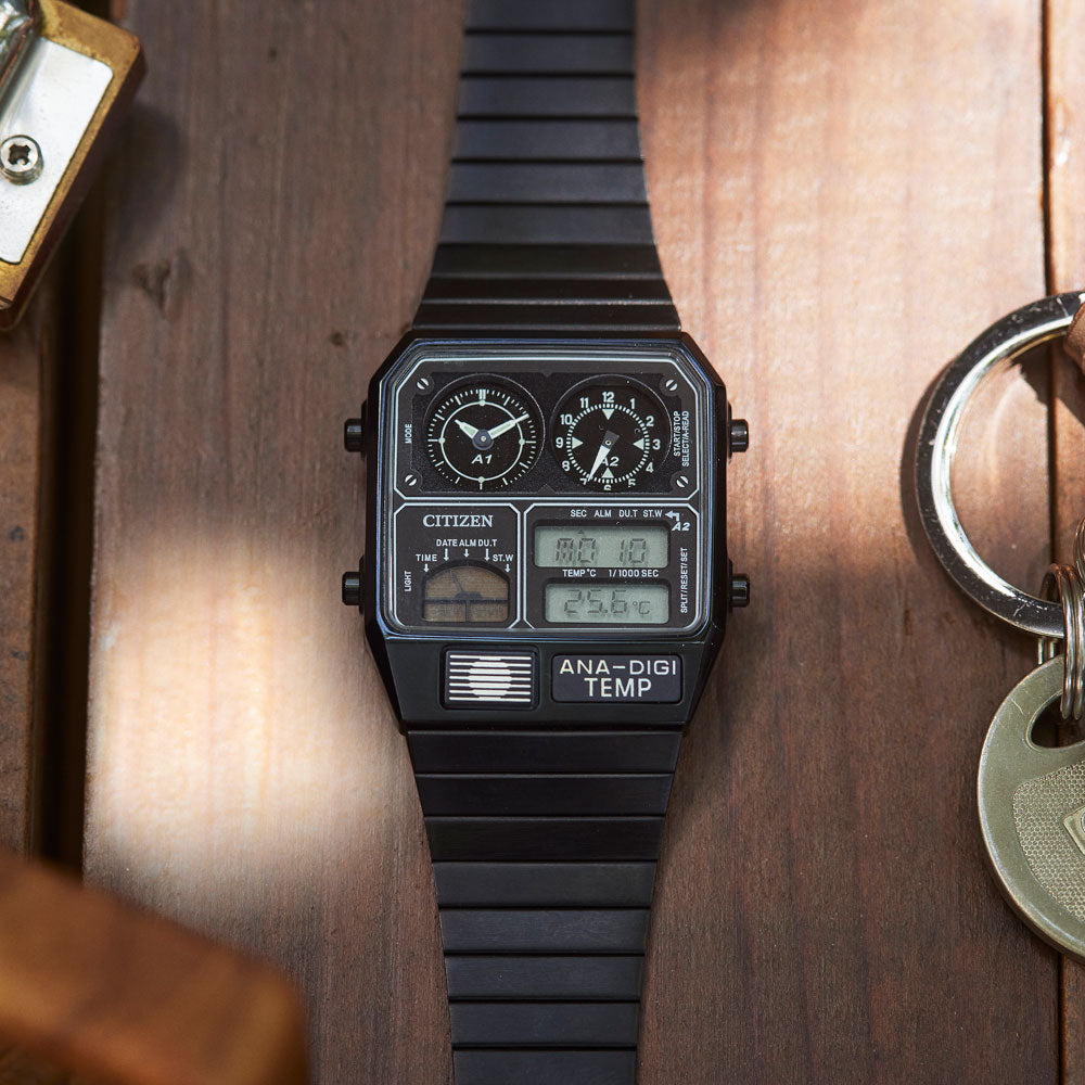 CITIZEN RECORD LABEL ANA-DIGI TEMP JG2105-93E シチズン レコード