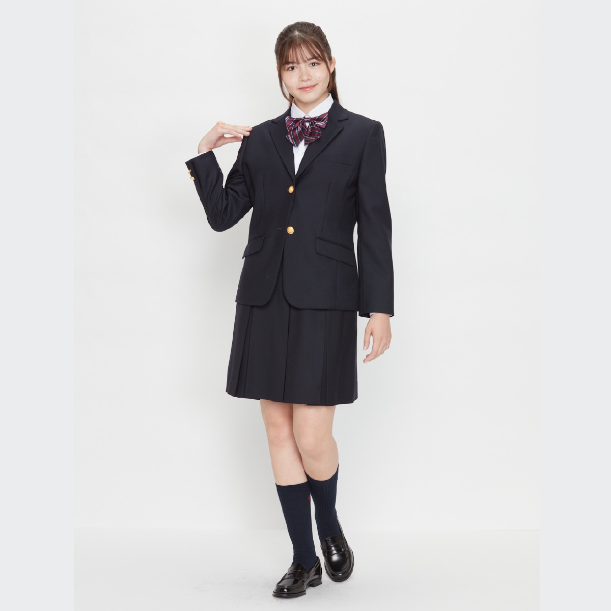 ボックスひだ無地スカート 濃紺｜OLIVEdesOLIVESchool公式通販サイト