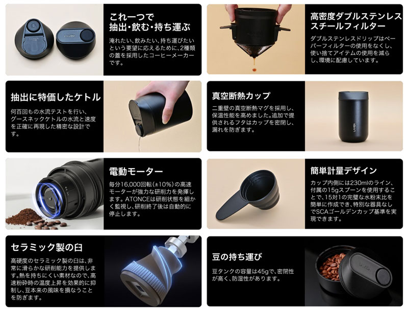 ATONCE LAVIDA アトンス オールインワン コーヒーメーカー ホワイト