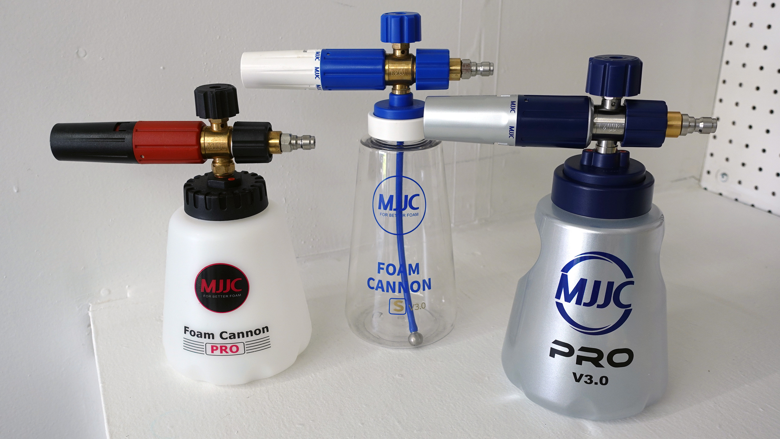 MJJC Foam Cannons: Pro V3.0, S V3.0, and Pro V2.0